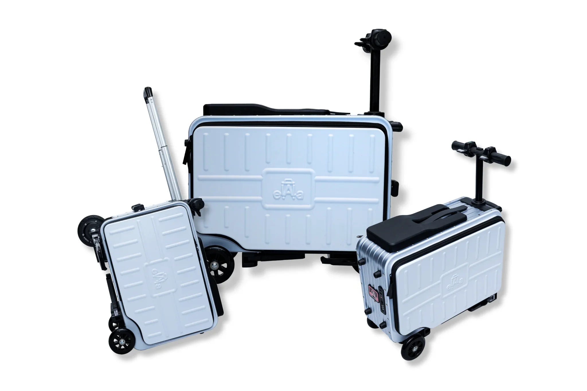ELALA Sky Blue Lite Motorized Suitcase, no need for angle display