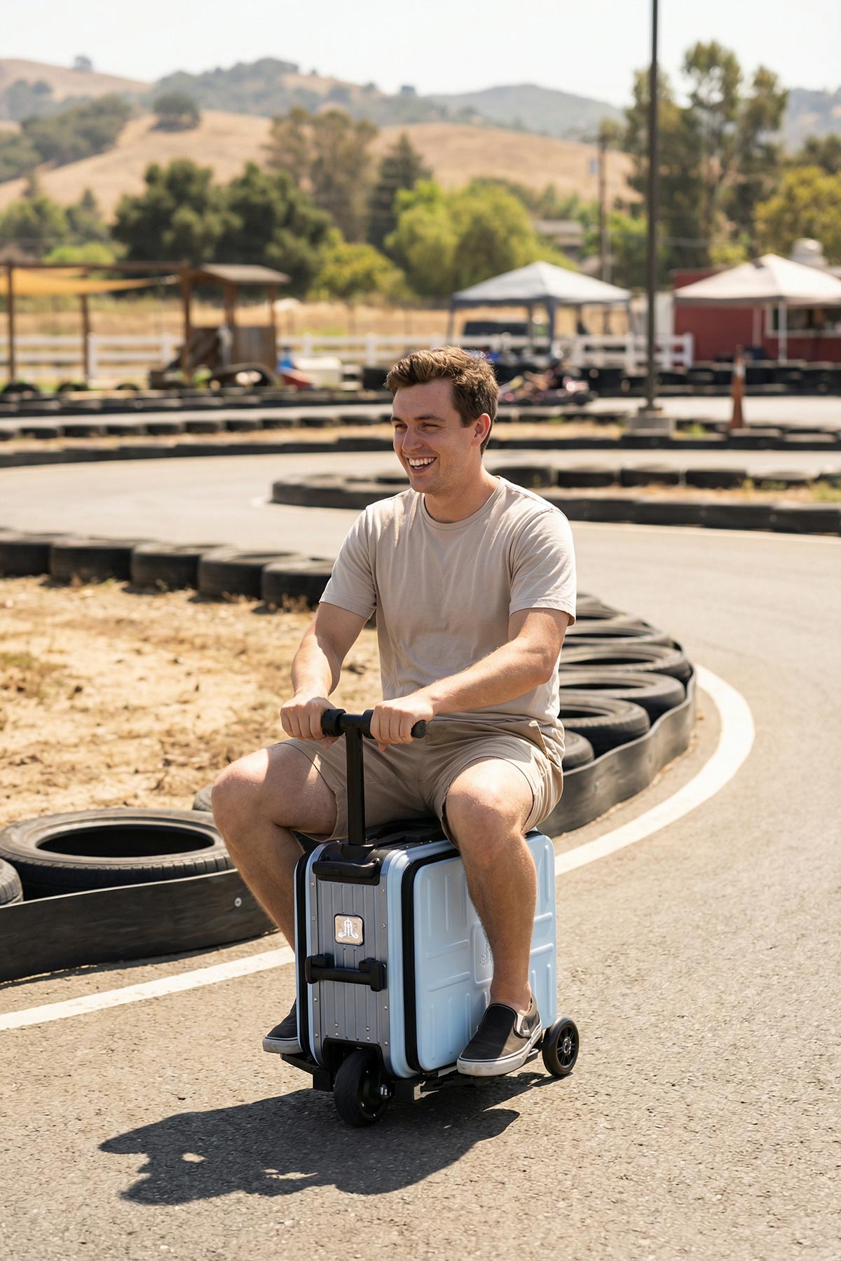 Elala Lite 1 Rideable Electric Scooter Luggage Blue