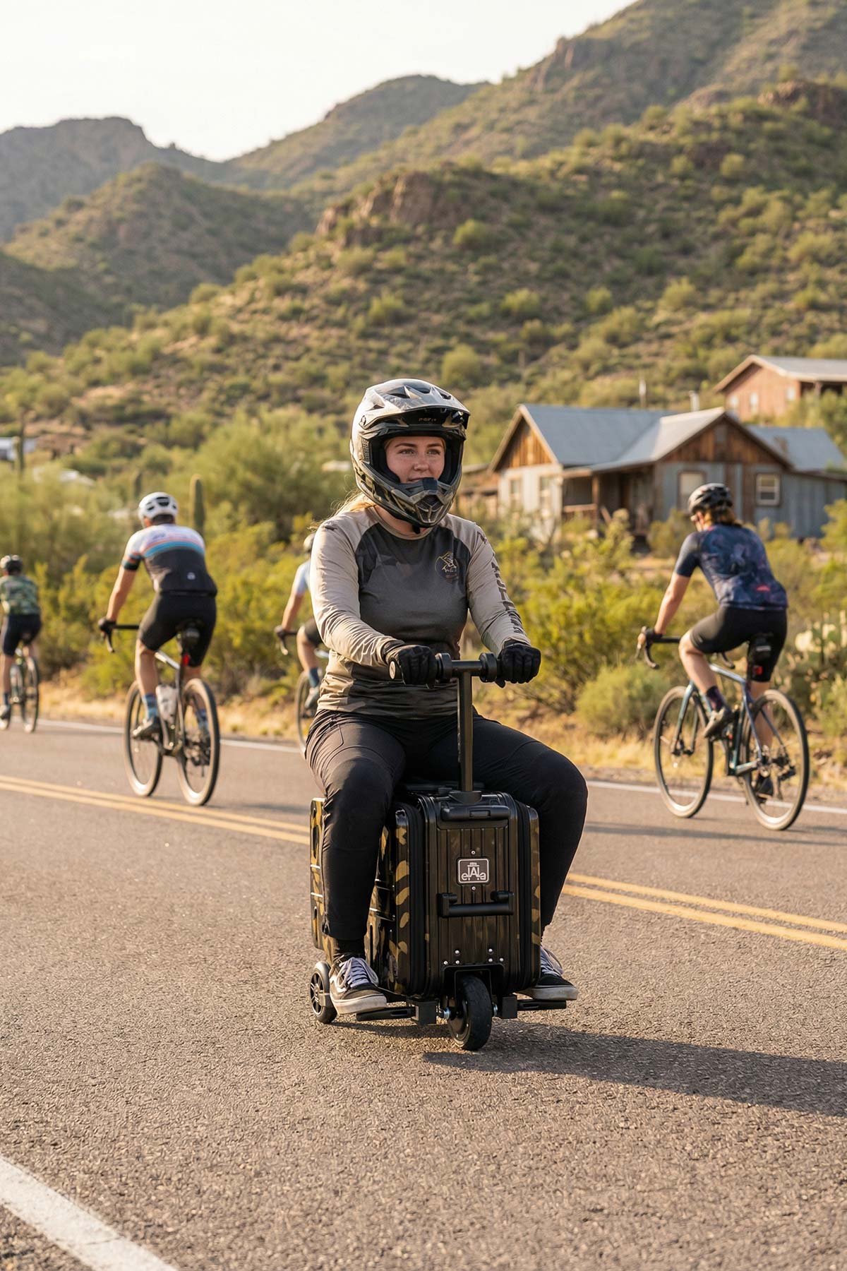 ELALA Lite Rideable Luggage | CAMO