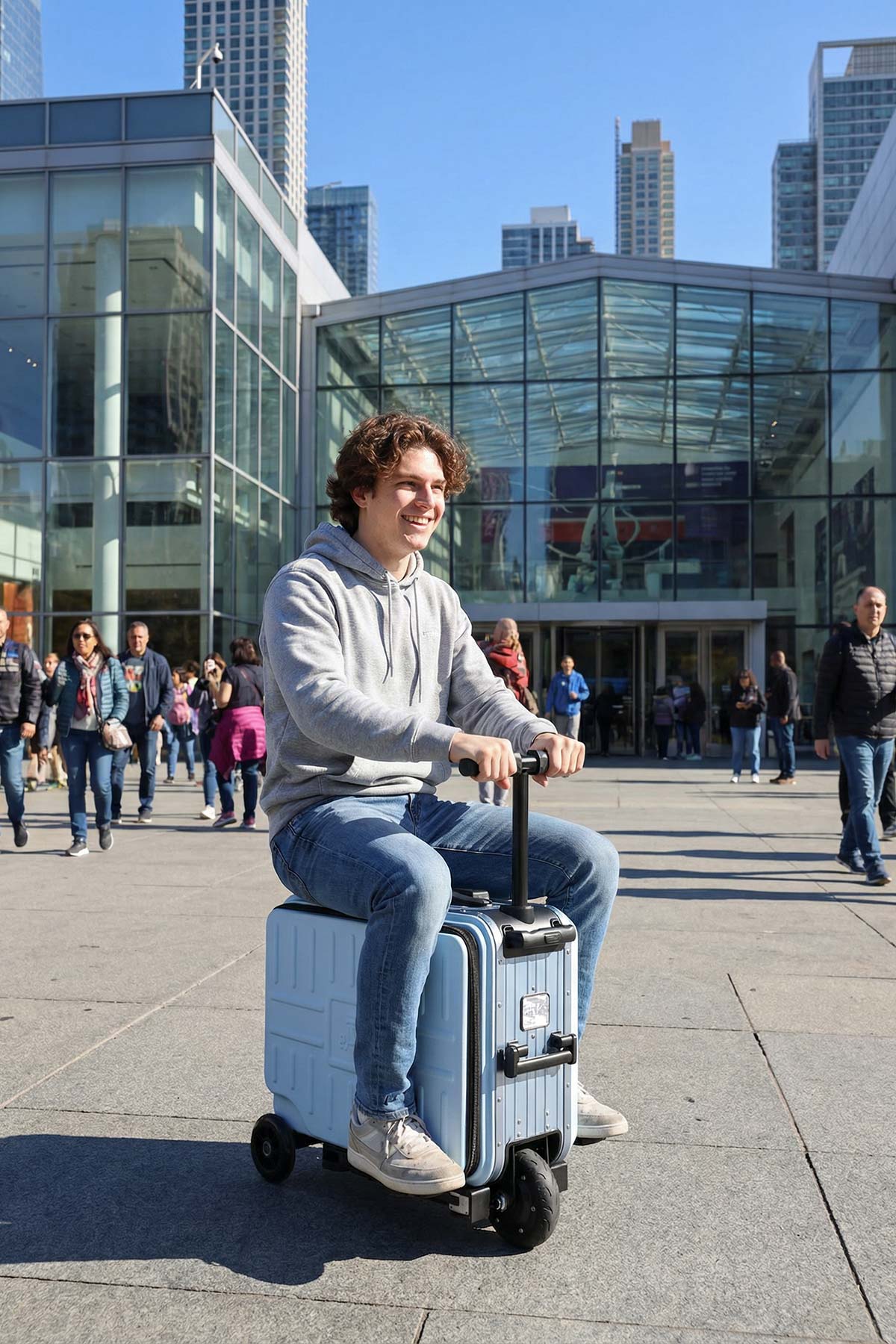 Elala Lite 1 Rideable Electric Scooter Luggage Blue