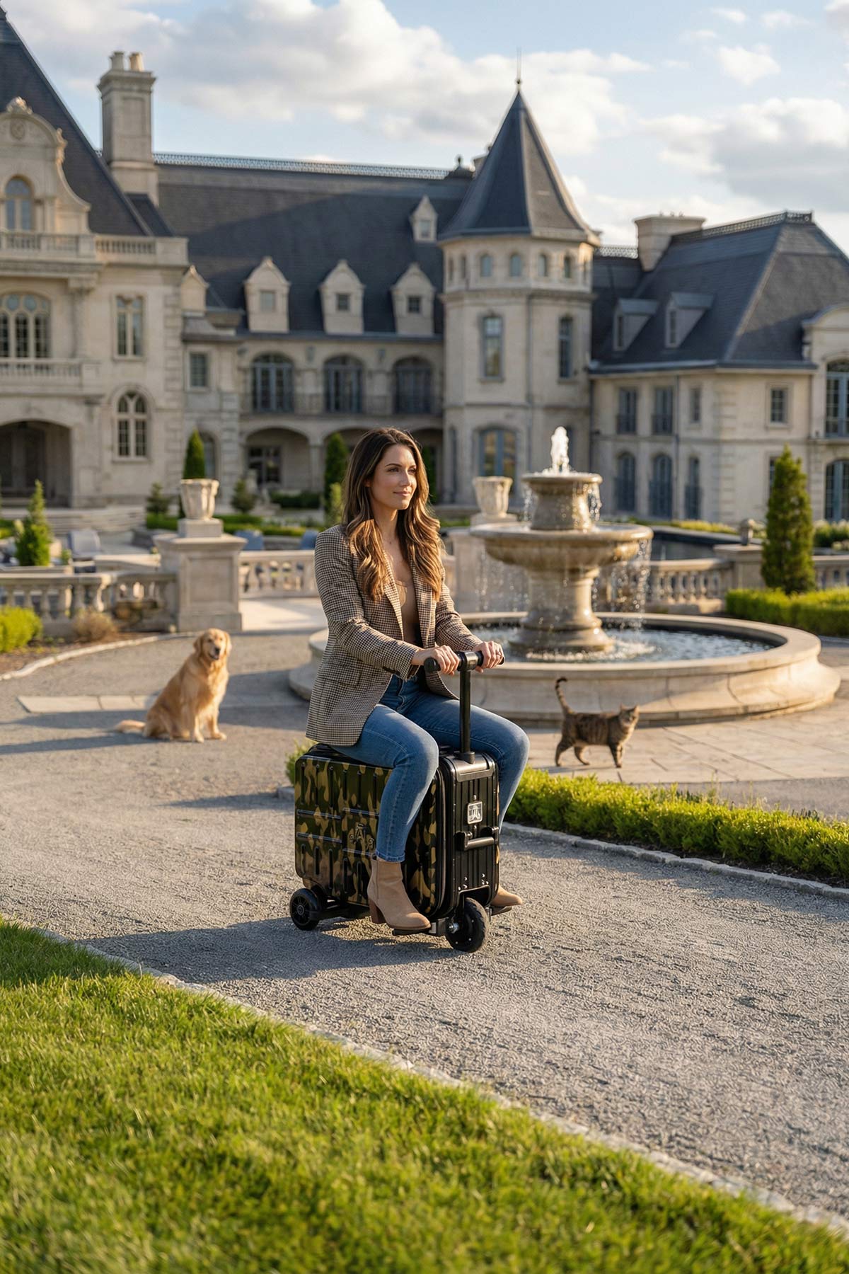 ELALA Lite Rideable Luggage | CAMO