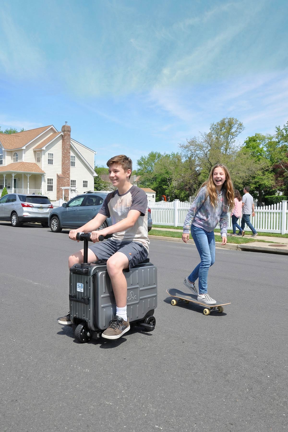 Elala Lite 1 Rideable Electric Scooter Luggage Grey
